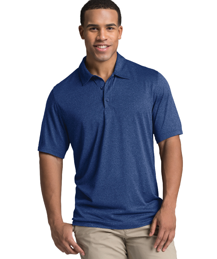 Charles River Apparel Navy Heather Heathered Polo – model