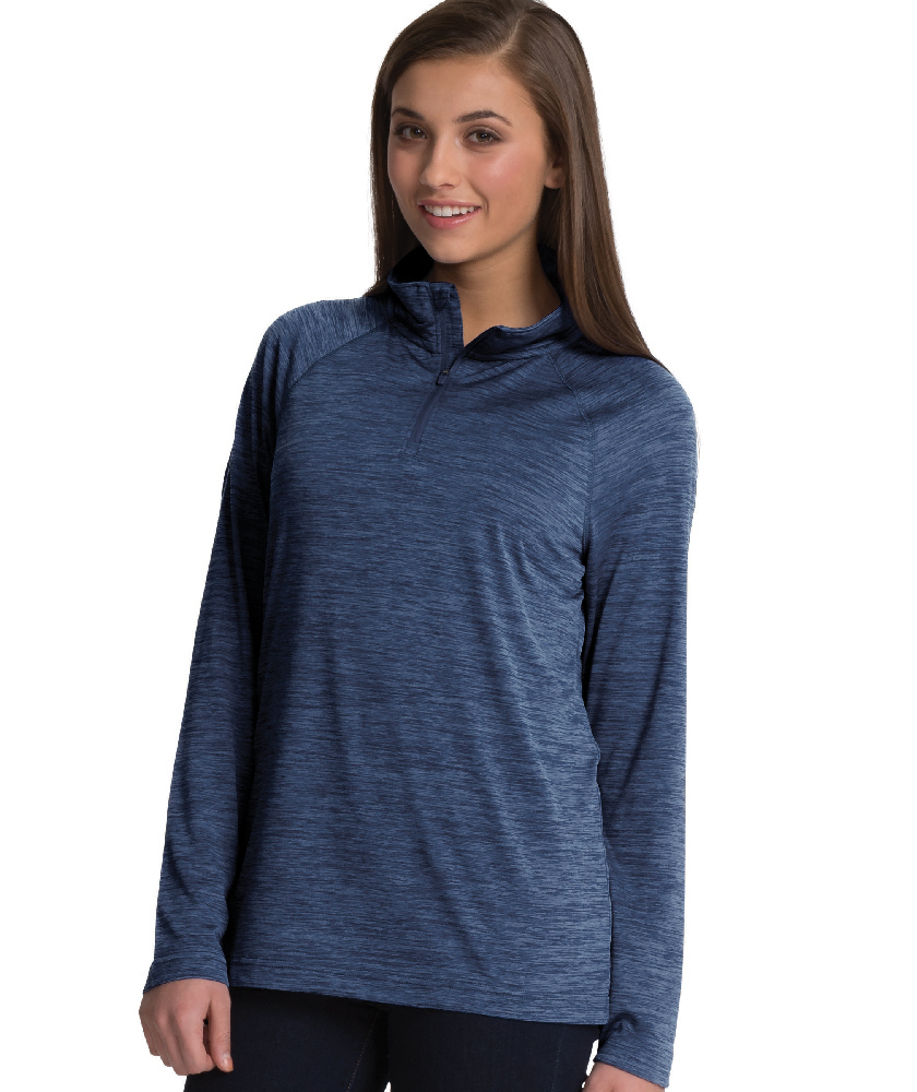 Charles River Apparel Navy Women’s Space Dye Performance Pullover – model