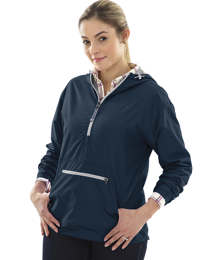 Charles River Apparel Style 5809 Navy Women’s Chatham Anorak Solid  – model