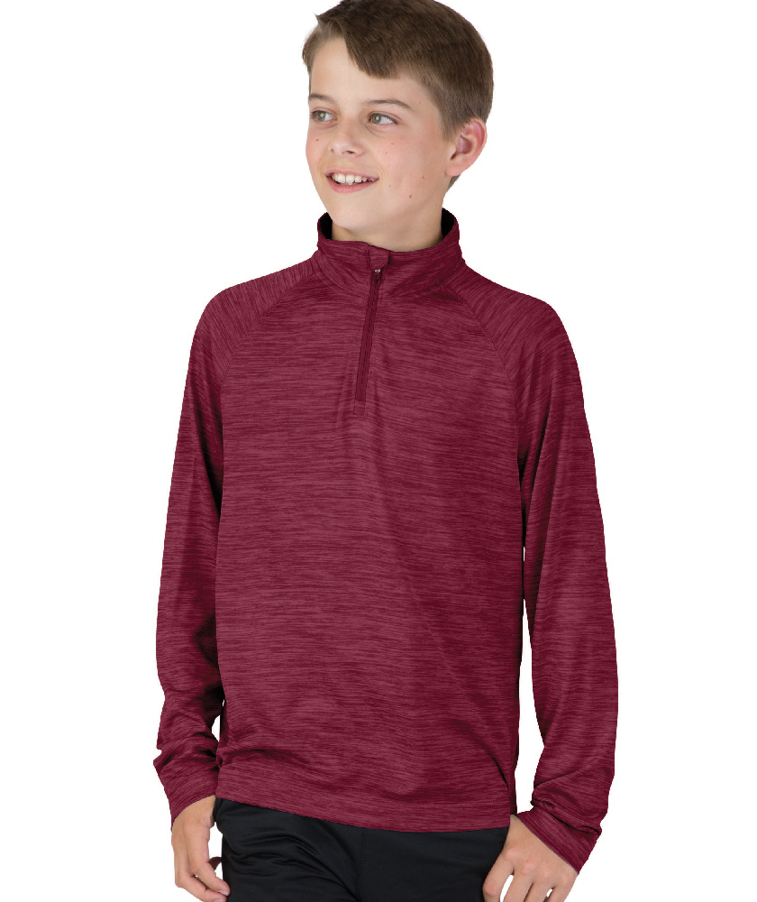 Charles River Apparel Maroon Youth Space Dye Performance – model