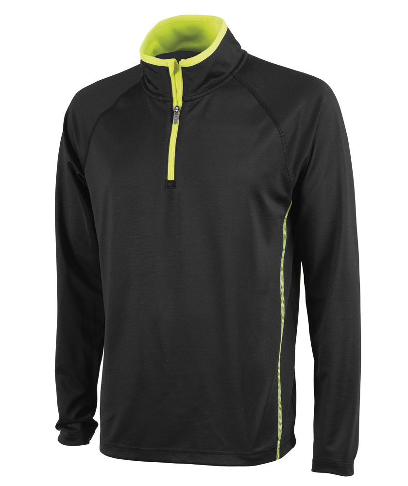 Charles River Apparel Style 9566 Fusion Long Sleeve Pullover – Black/Lime