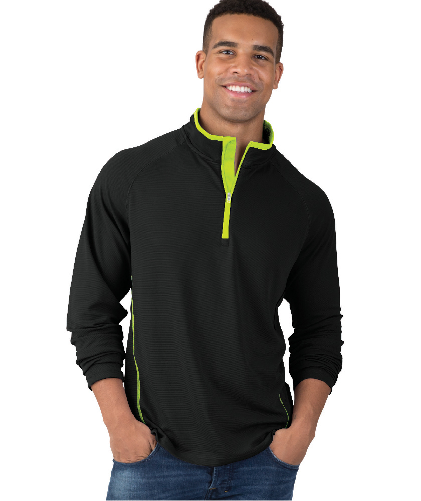 Charles River Apparel Style 9566 Fusion Long Sleeve Pullover – model