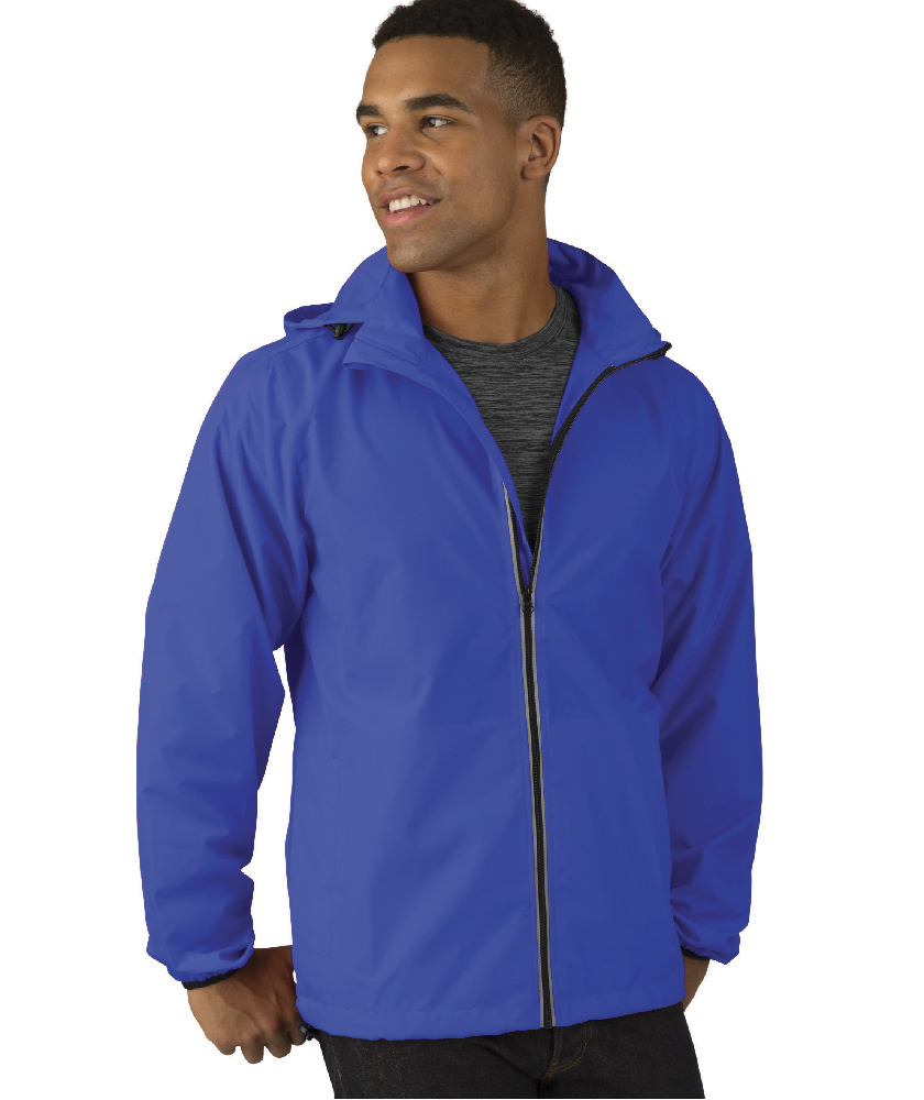 Charles River Apparel Royal Pack-N-Go Full Zip Reflective Jacket – male model