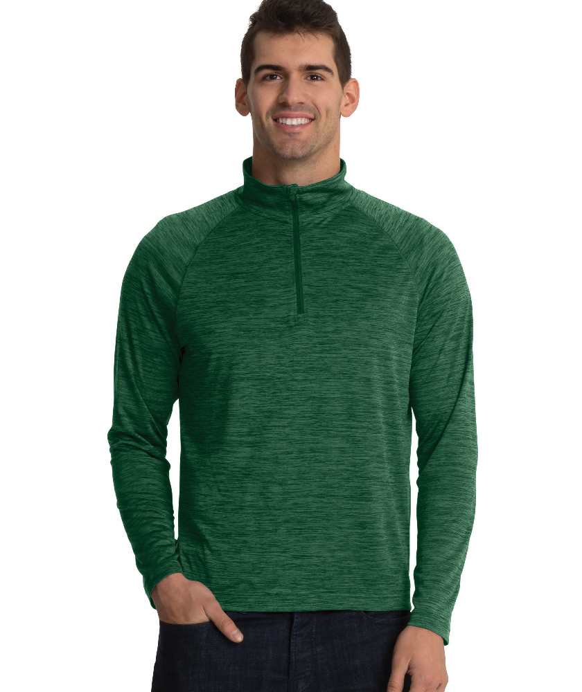 Charles River Apparel Forest Men’s Space Dye Performance Pullover – model