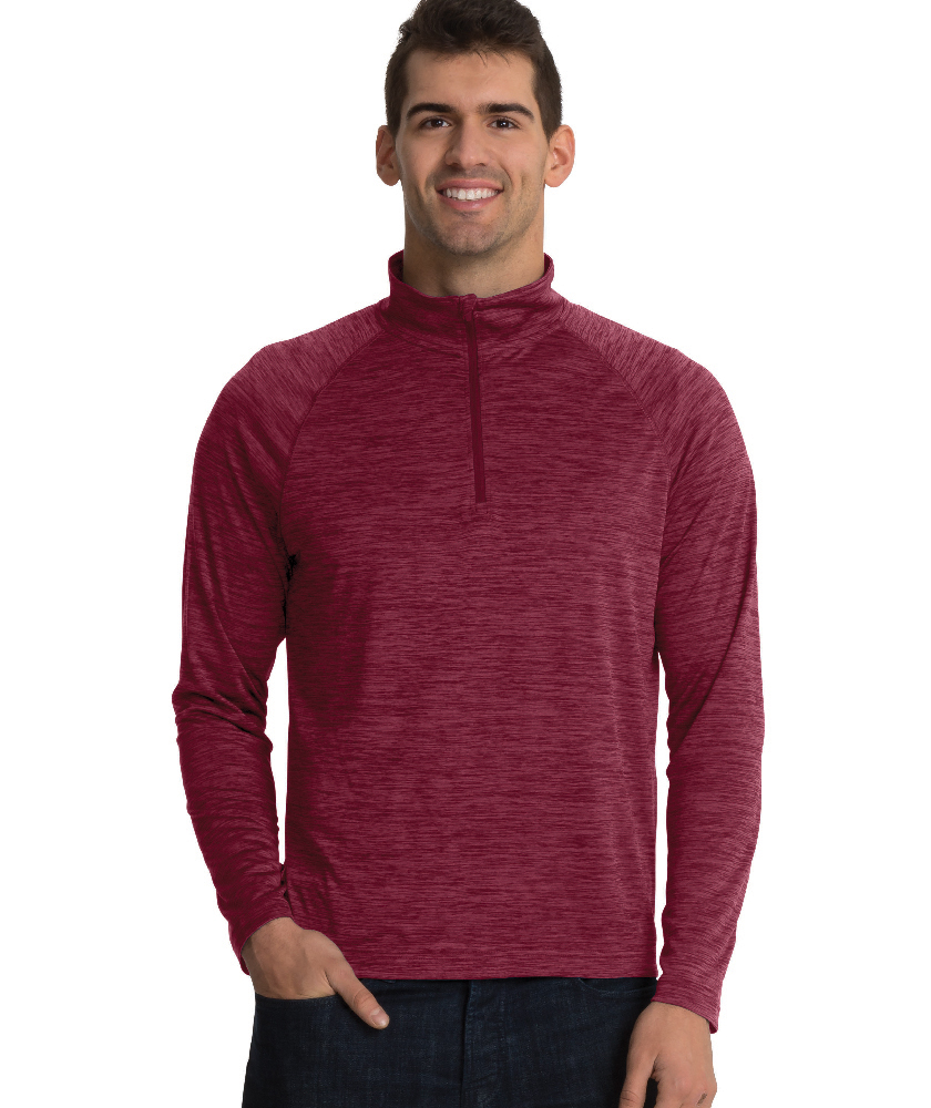 Charles River Apparel Maroon Men’s Space Dye Performance Pullover – model