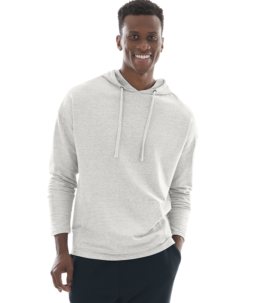Charles River Apparel Style 9847 Ivory Heather Harbor Hoodie – model