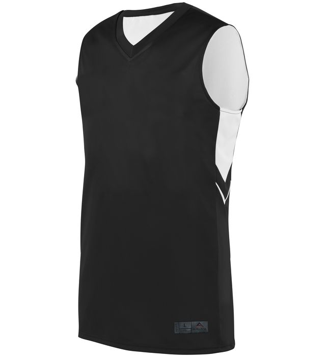 Augusta Sportswear Polyester Alley-oop V-Neck Collar Fully Reversible Basketball Jersey 1166-BlacknWhite