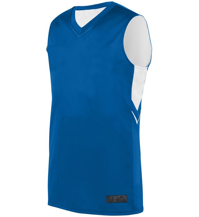 Augusta Sportswear Polyester Alley-oop V-Neck Collar Fully Reversible Basketball Jersey 1166-Royal-White