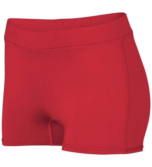 Augusta Sportswear Women Seamless Mid Shorty Shorts Red
