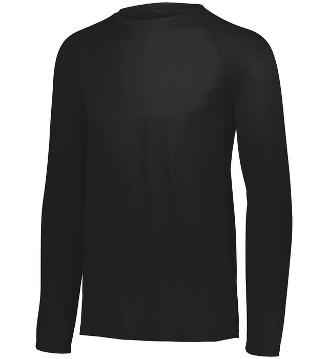 Augusta Sportwear Adult Polyester Moisture wicking Long Sleeve Tee Shirt 2795 Black