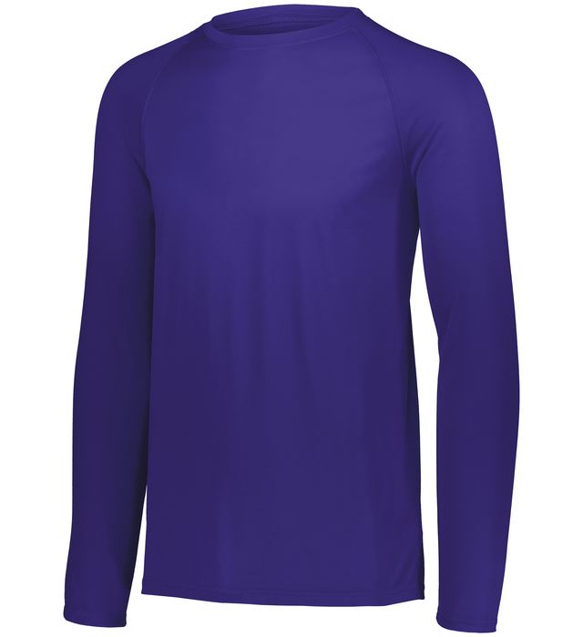 Augusta Sportwear Adult Polyester Moisture wicking Long Sleeve Tee Shirt 2795 Purple (HIw)