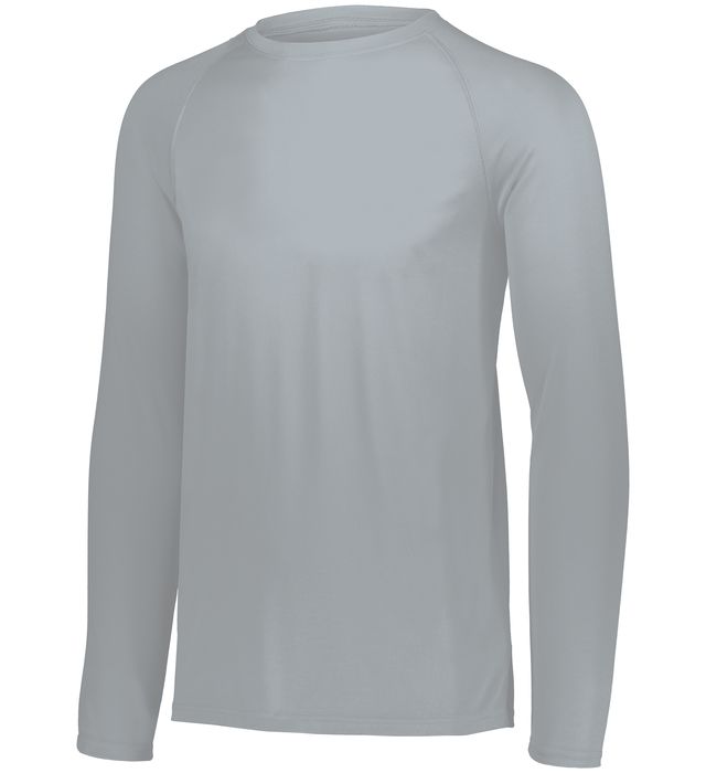 Augusta Sportwear Adult Polyester Moisture wicking Long Sleeve Tee Shirt 2795 Silver