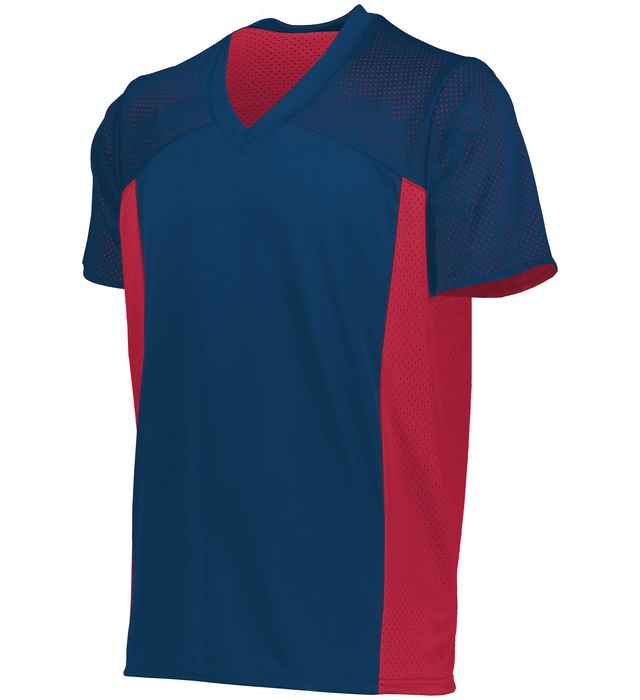 Augusta Sportwear Youth Polyester Sport Mesh Team Soccer Turnabout Jersey 265 Navy/Scarlet