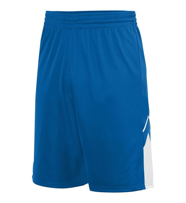 Augusta Sportswear 9-inch Inseam Wicking Knit Alley-Oop Fully Reversible Men Workout Short-royal-white
