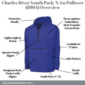 Charles River 8904 Youth Pack-N-Go Pullover Overview