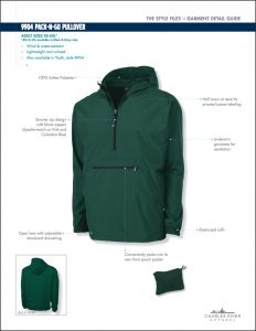 Charles River Adult Pack-N-Go Pullover (9904)