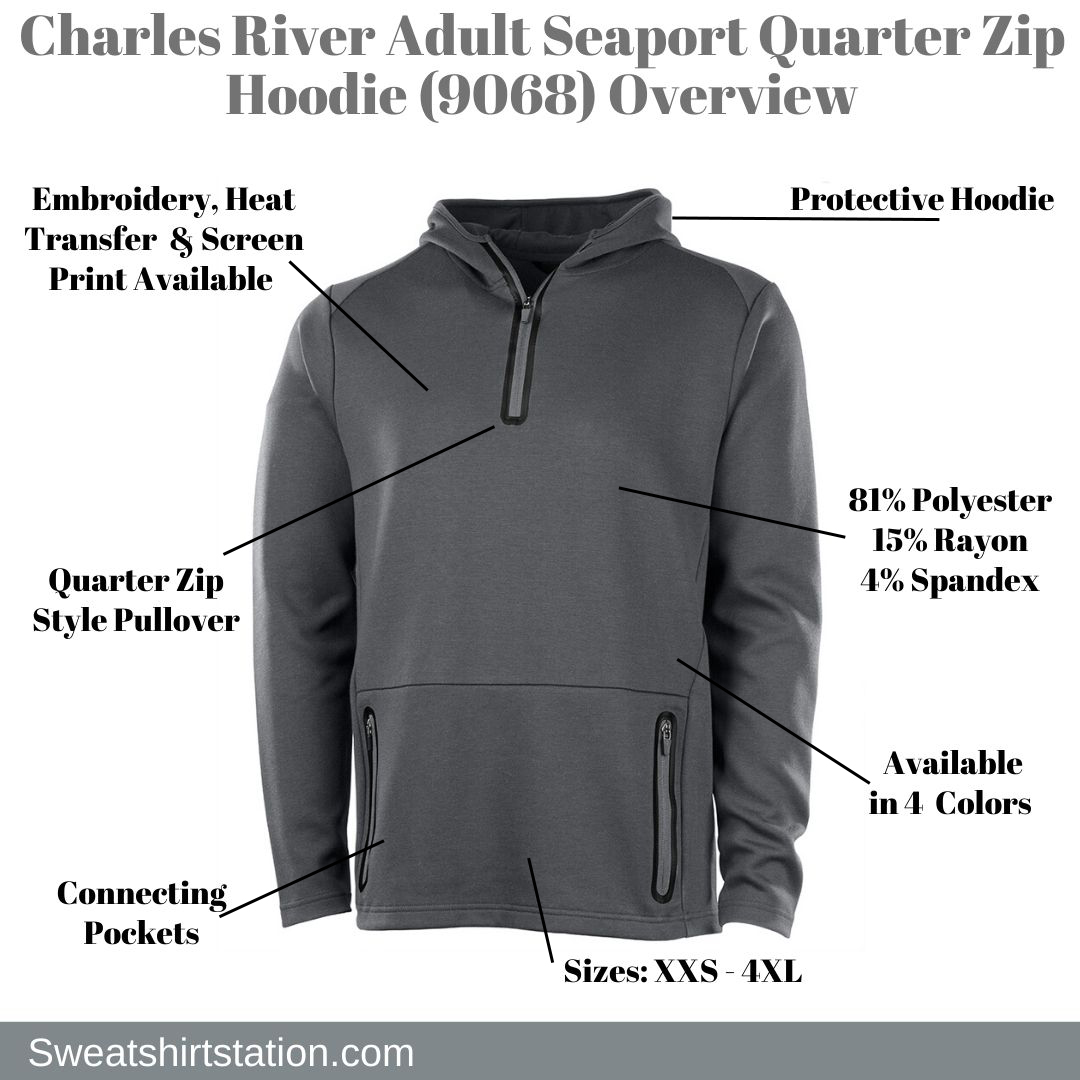 Charles River Adult Seaport Quarter Zip Hoodie (9068) Overview