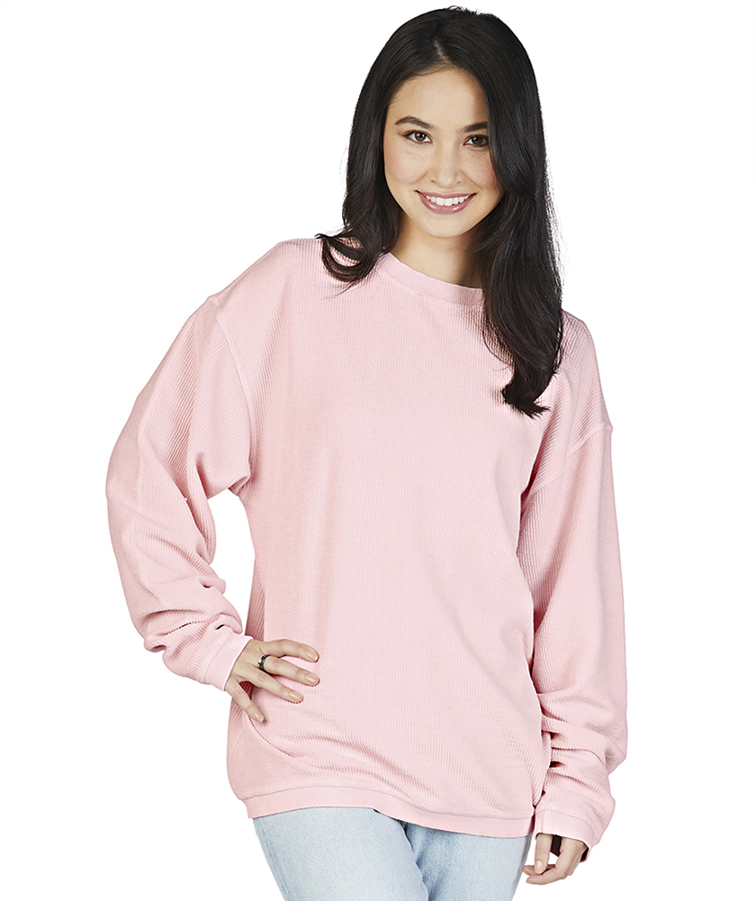 Charles River Apparel Camden Crew Neck Sweatshirt 9930 Millennial Pink Model