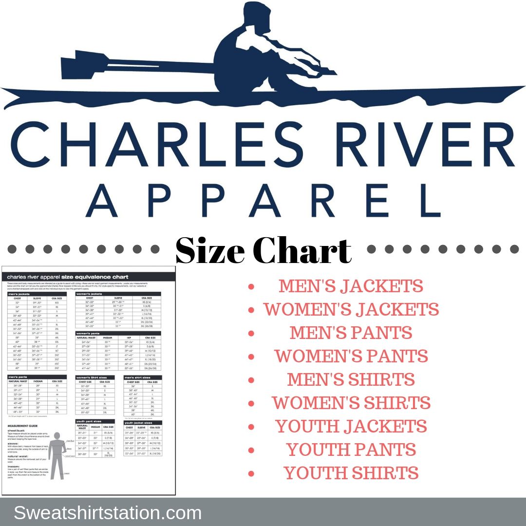 Charles River Apparel Size Chart Overview