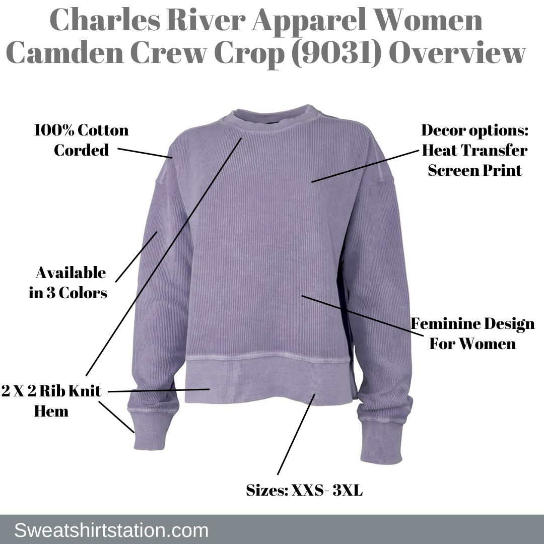 Charles River Apparel Women Camden Crew Crop (9031) Overview