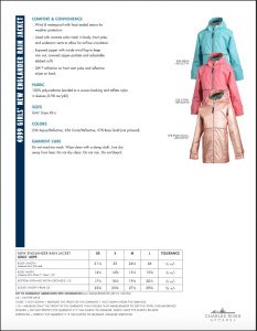 Charles River Girls’ New Englander Rain Jacket (4099) Colors and Sizes