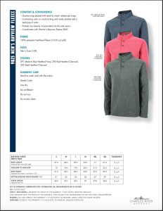 Charles River Men’s Bayview Fleece Pullover (9825) Colors and Sizes