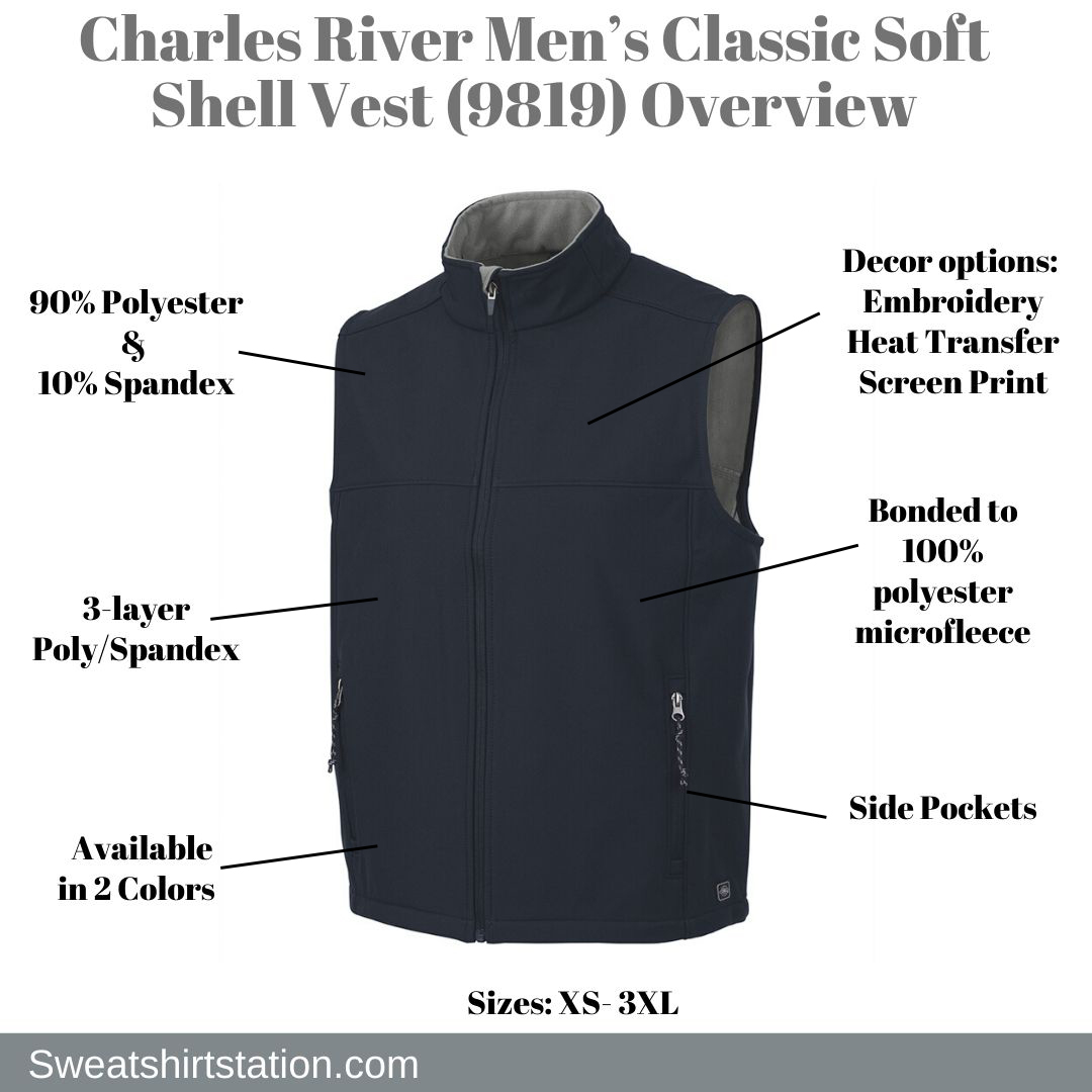 Charles River Men’s Classic Soft Shell Vest (9819) Overview