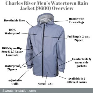 Charles River Men’s Watertown Rain Jacket (9680) Overview