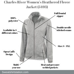 Charles River Apparel Women's Heathered Fleece Jacket