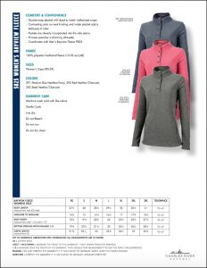 Charles River Women’s Bayview Fleece Pullover (5825) Colors and sizes