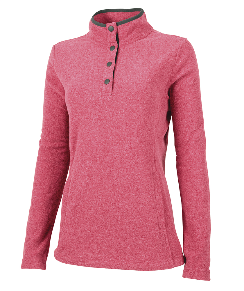 Charles River Women’s Bayview Fleece Pullover 5825 Red Heather