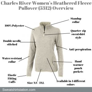 Charles River Women’s Heathered Fleece Pullover 5312 Overview