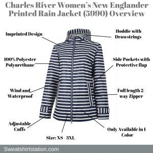 Charles River Women’s New Englander Printed Rain Jacket (5990) Overview