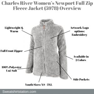 Charles River Women’s Newport Full Zip Fleece Jacket (5978) Overview