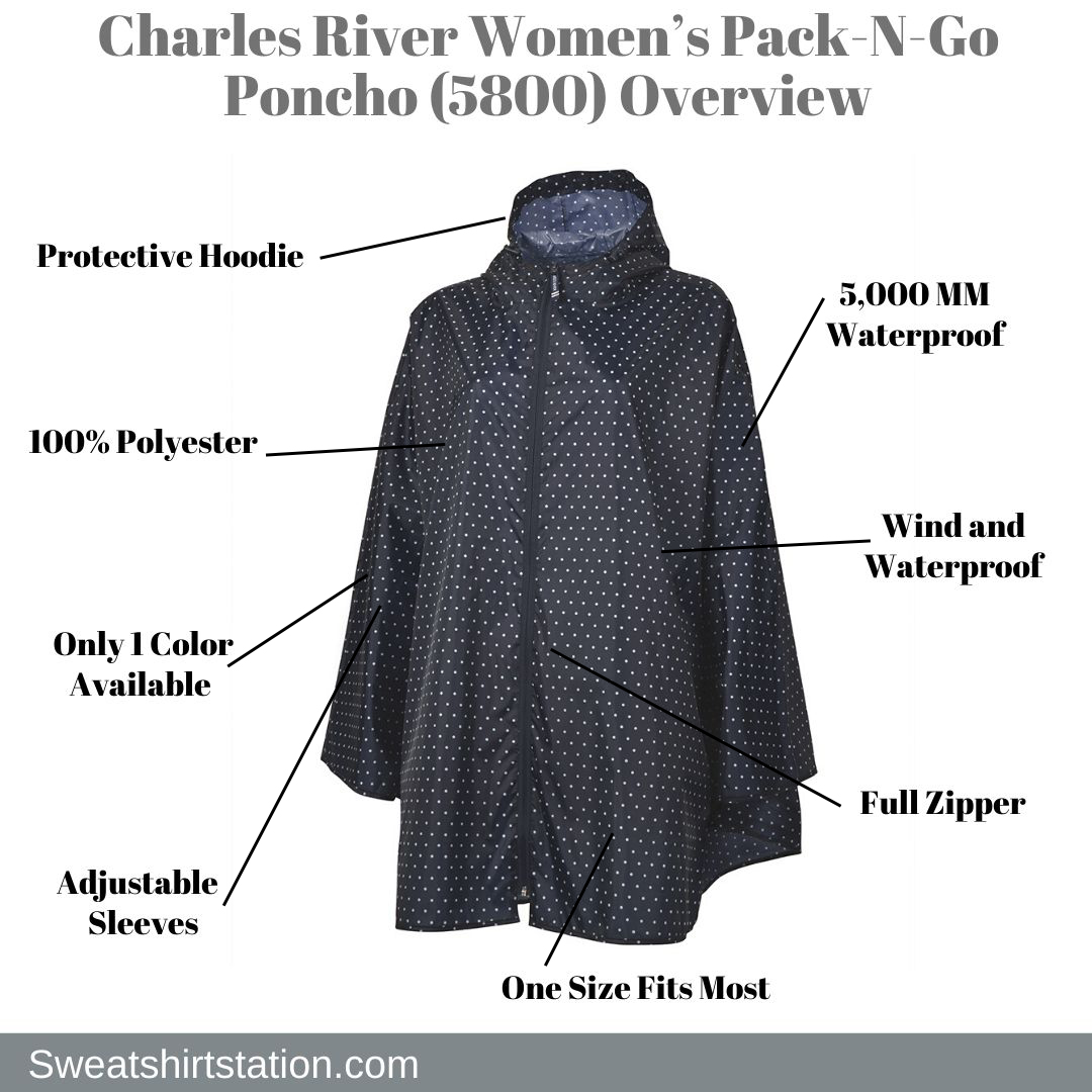 Charles River Women’s Pack-N-Go Poncho (5800) Overview