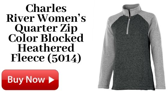 Charles River Women’s Quarter Zip Color Blocked Heathered Fleece (5014) For Sale