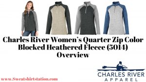 Charles River Women’s Quarter Zip Color Blocked Heathered Fleece (5014) color and styles