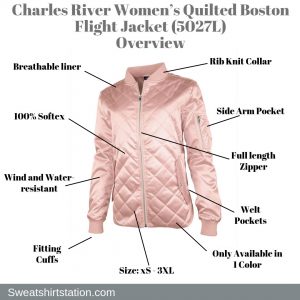 Charles River Women’s Quilted Boston Flight Jacket (5027L) Overview