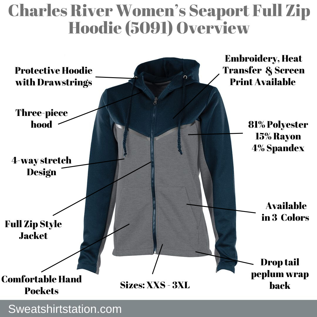 Charles River Women’s Seaport Full Zip Hoodie (5091) Overview