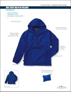 Charles River Youth Pack-N-Go Pullover (8904)