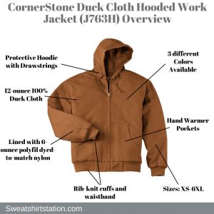 CornerStone Duck Cloth Hooded Work Jacket (J763H) Overview