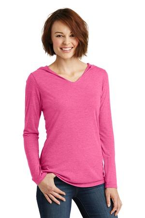 District Made Ladies long sleeve hoodie style DM139L – fuchsia frost