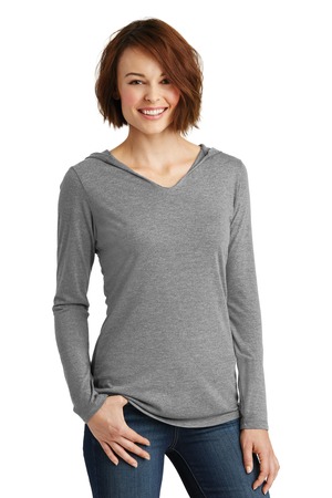 District Made Ladies long sleeve hoodie style DM139L – grey frost
