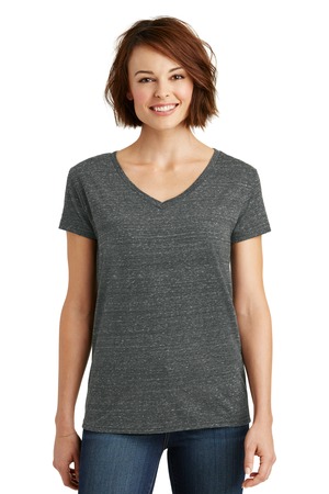 District Made Ladies Cosmic Relaxed V-Neck Tee Style DM465 – Black/Grey Cosmic