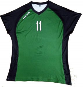 Green with White Volleyball Sublimation Uniform Front Team Fanme Womens