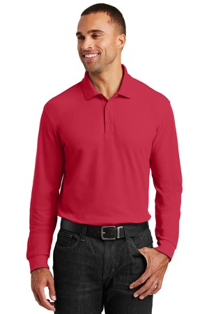 Port Authority Long Sleeve Core Classic Pique Polo Style K100LS – Rich Red – Model