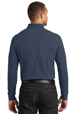 Port Authority Long Sleeve Core Classic Pique Polo Style K100LS – River Blue Navy – Back