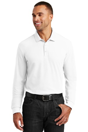 Port Authority Long Sleeve Core Classic Pique Polo Style K100LS – White – Model