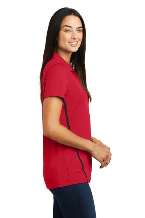 Sport-Tek Ladies Contrast PosiCharge Tough Polo Style LST620 – Deep Red/Black – Side