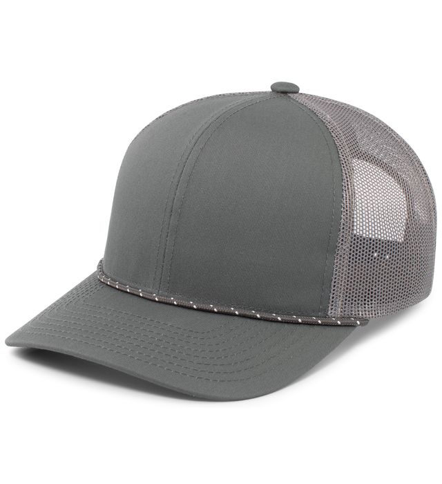 Pacific Headwear Trucker Mesh Rope Brim Cap – Style # 104BR Graphite